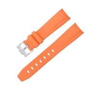 Clouism Für Omega Speedmaster Uhr Ersatzband gebogen No Gap Gummiband Herren Damen 20mm 21mm 22mm Uhrenarmbänder Silber Gold Rose Schwarz Schnalle(C,22MM silver buckle)