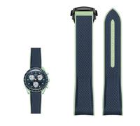 Clouism Uhrenarmband für Omega X Swatch Joint MoonSwatch Celestial Sports 20 mm Uhrenarmband mit gebogenem Ende, Gummi-Silikon-Uhrenarmbänder