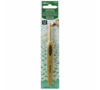 Clover Häkelnadel 1008/H – Kunststoff, Soft-Touch, Braun, 5 mm