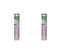 Clover CL1226 Häkelnadel, Steel, Rosa, 0.6 mm (Packung mit 2)