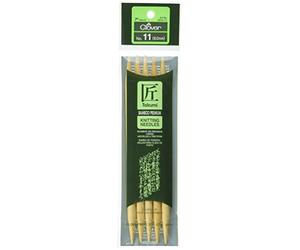 Clover Takumi Bamboo Double Point Knitting Needles 7" 5/Pkg-Size 11/8mm 3015-11