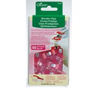 Clover Wonder Clips Quiltclips Stoffklammern, Nähklammern (25 x 10 mm/ rot/ 50 St.)