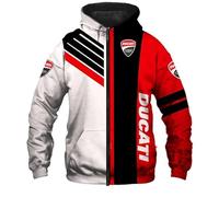 CLOZAM Herren Hoodie Pullover 3D Druck Pullover Baseball Jersey Casual Hooded Full Zip Sweatshirt Große Taschen Motorrad Hoodie-D||6XL