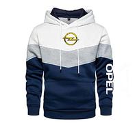 CLOZAM Herren Kapuzenpullover Pullove Sweater für OPEL Print Color Block Hoodies Unisex Langarm Sweatshirt Pull Over Hoody Tops-E||S