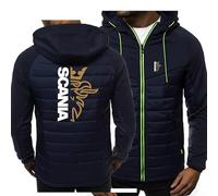 CLOZAM Herren Kapuzenpullover Sweatshirts Sweatshirt Reißverschluss Jacke für Scania Bedruckt Fleece Langarm Hoodie Patchwork Mantel Oberteil Leichter Kapuzenpullover A||3XL