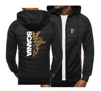 CLOZAM Herren Kapuzenpullover Sweatshirts Sweatshirt Reißverschluss Jacke für Scania Bedruckt Fleece Langarm Hoodie Patchwork Mantel Oberteil Leichter Kapuzenpullover-C||L