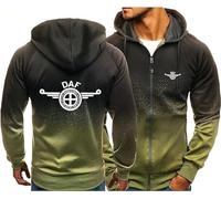 CLOZAM Herren Zipper Hoodies Sweatshirts für DAF Casual Langarm Strickjacke Tops Frühling und Herbst Gradient Farbe Pullover Jacke-B||3XL