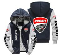 CLOZAM Hoodies für Männer Zip Up Sweashirts für Ducati Fleece gefüttert Pullover Herbst Winter Wolle Schwergewicht Hoody Jacken Tops Unisex-B||3XL