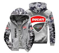 CLOZAM Hoodies für Männer Zip Up Sweashirts für Ducati Fleece gefüttert Pullover Herbst Winter Wolle Schwergewicht Hoody Jacken Tops Unisex-C||XL