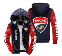 CLOZAM Hoodies für Männer Zip Up Sweashirts für Ducati Fleece gefüttert Pullover Herbst Winter Wolle Schwergewicht Hoody Jacken Tops Unisex-G||5XL