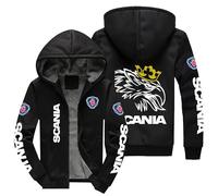 CLOZAM Hoodies für Männer Zip Up Sweashirts für SCA-nia Fleece gefüttert Pullover Herbst Winter Wolle Schwergewicht Hoody Jacken Tops Unisex-C||L