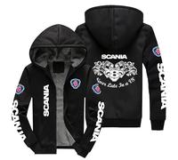 CLOZAM Mens Hoodie Jacket Sweater for Scania Thick Fleece Lined Hooded Jacket Coats Mens Winter Hooded Jacket Warm Fleece-A||M