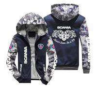 CLOZAM Mens Hoodie Jacket Sweater for Scania Thick Fleece Lined Hooded Jacket Coats Mens Winter Hooded Jacket Warm Fleece-F||M