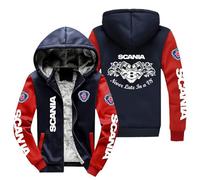 CLOZAM Mens Hoodie Jacket Sweater for Scania Thick Fleece Lined Hooded Jacket Coats Mens Winter Hooded Jacket Warm Fleece-E||M
