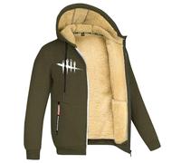 CLOZAM Unisex-Kapuzenpullover für Dead by Daylight, Bedruckte Sweatshirts, Dicke Sherpa-Reißverschlussjacken, warme Wintermäntel mit Kapuze, Langarm-Oberbekleidung-B||XL