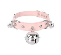 CLSSLVVBN Gothic Choker Halskette, Cosplay Schmuck, bequeme Passform mit markantem Glöckchen Akzent, einzigartiger Stil, Gothic Choker Halskette, Cosplay Schmuck für Damen, Rosa, Breite 2.5 cm