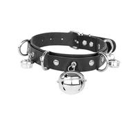 CLSSLVVBN Gothic Choker Halskette, Cosplay Schmuck, bequeme Passform mit markantem Glöckchen Akzent, einzigartiger Stil, Gothic Choker Halskette, Cosplay Schmuck für Damen, Schwarz, Breite 2.5 cm