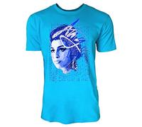 CLUB 27 Amy Shirt - modernes Herren T-Shirt mit stylischen Aufdruck (XXL, Caribbean_Blue)