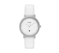 CLUSE Analoge Damen-Armbanduhr, Quarz, mit Lederarmband Le Couronnement weiß