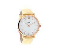 Cluse Damenuhr Minuit Rose Gold White-Sunny Yellow Stripes CL30032