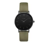 CLUSE - MINUIT - full black - olive green / 33 MM