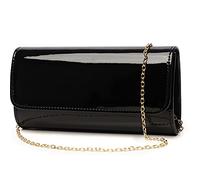 Clutch aus Lackleder für Damen, Abendtasche, stilvolle Schultertasche für Weihnachten, Hochzeit, Party, Abschlussball, Schwarz, Standard