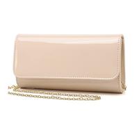 Clutch, Clutch, Lackleder, Abendtasche, stilvolle Schultertasche für Weihnachten, Hochzeit, Party, Abschlussball, Hautfarben, Standard