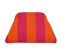 Clutch-Geldbörsen für Damen, Colorblock-Knödeltasche, Abendtasche, gerüscht, gehäkelt, Handtaschen, Wolkentasche, Crossbody, gewebte Tasche, Hot Pink + Orange