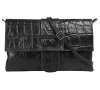 Cluty Abendtasche Echt Leder Damen | Made in Italy | elegante Clutch mit Snakeprint | 2in1 Handschlaufe & Schultergurt | 020455