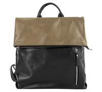 Cluty City-Rucksack Echt Leder Damen 019534 Made in Italy, Daypack aus Echtleder, Citybag mit Magnetverschluss, Tagesrucksack zweifarbig