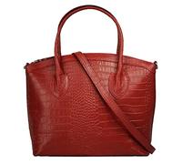 Cluty Damen Handtasche Echt Leder Made in Italy, Kroko Umhängetasche, Business Shopper, Aktentasche mit Innenfächern