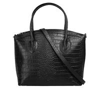 Cluty Damen Handtasche Echt Leder Made in Italy, Kroko Umhängetasche, Business Shopper, Aktentasche mit Innenfächern