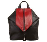 Cluty Damen Rucksack Echt Leder Made in Italy, Daypack, Citybag mit Reißverschluss, Schultertasche aus Leder