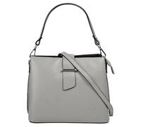 Henkeltasche CLUTY Gr. B/H/T: 25 cm x 21 cm x 12 cm onesize, grau Damen Taschen Handtaschen echt Leder, Made in Italy (12566829-0)