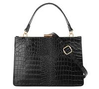 Cluty Handtasche Echt Leder Damen | Made in Italy, Vintage Umhängetasche, Kroko-Optik Clutch, Retro Abendtasche aus Leder | 020450