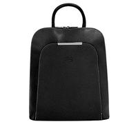Cityrucksack CLUTY, Gr. B/H/T: 32cm x 28cm x 12cm, onesize, schwarz, Rindsleder, Leder, Strukturmuster, casual, Rucksäcke, echt Leder, Made in Italy (61033317-0) schwarz