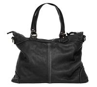 Cluty Shopper Echt Leder Damen 021798 Made in Italy, Handtasche aus Rindleder, Umhängetasche mit Reißverschluss, große Ledertasche