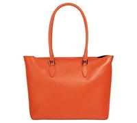 Shopper CLUTY, Damen, Gr. B/H/T: 40cm x 30cm x 12cm onesize, orange, Leder, unifarben, leicht glänzend, Taschen, echt Leder, Made in Italy (32933743-0) orange