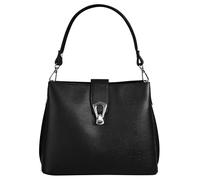 Umhängetasche CLUTY, Damen, Gr. B/H/T: 25cm x 21cm x 13cm onesize, schwarz, Leder, unifarben, leicht glänzend, Taschen, echt Leder, Made in Italy (39101264-0) schwarz