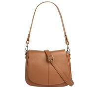 Umhängetasche CLUTY Gr. B/H/T: 23cm x 18cm x 8cm onesize, braun (cognac), Damen, Leder, unifarben, leicht glänzend, Taschen, echt Leder, Made in Italy (56814354-0) cognac