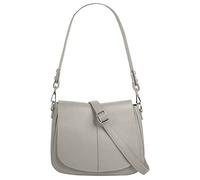 Umhängetasche CLUTY Gr. B/H/T: 23cm x 18cm x 8cm onesize, grau, Damen, Leder, unifarben, leicht glänzend, Taschen, echt Leder, Made in Italy (90879743-0) grau