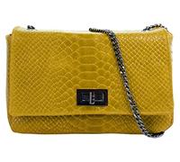 Umhängetasche CLUTY, Damen, Gr. B/H/T: 18cm x 13cm x 5cm onesize, gelb, Leder, Taschen, echt Leder, Made in Italy (86002947-0) gelb