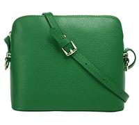 Umhängetasche CLUTY, Damen, Gr. B/H/T: 20cm x 18cm x 4cm onesize, grün, Leder, unifarben, Taschen, echt Leder, Made in Italy (53444811-0) grün