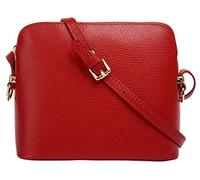 Umhängetasche CLUTY, Damen, Gr. B/H/T: 20cm x 18cm x 4cm onesize, rot, Leder, unifarben, Taschen, echt Leder, Made in Italy (65934561-0) rot