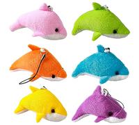 Clvsyh 6 Stück Plüsch Kleine Delphin Anhänger, Delphin Kuscheltier, Kinder Jungen Mädchen Delphin Schlüsselanhänger Tasche Anhänger