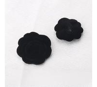 CLYDSA 10 Stück 15-25 mm Beflockungsknöpfe, Rosen-Beflockungsknöpfe, Handnähknöpfe, Schwarz/Rot/Weiß/Grün, für Kleidung, Basteln, Anzüge, Pullover