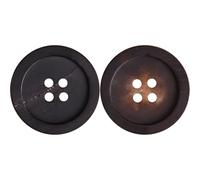 CLYDSA 10 Stück 15-25 mm runde Hornknöpfe mit 4 Löchern, natürliche Büffelhornverschlüsse, Dunkelbraun/schwarz, geeignet für Anzugjacken, Bekleidungshandwerk, Mäntel