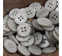 CLYDSA 10 Stück 15 mm natürliche Muschelknöpfe, 4-Loch runde Muschelknöpfe zum Nähen, Grün, Gelb, Grau, für Hemd, Kleid, Pullover, Strickjacke, dekoratives Zubehör