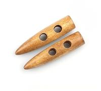 CLYDSA 10 Stück 30-60 mm Holzknöpfe aus Horn, 2-Loch-Knebelknöpfe aus Holz zum Nähen, für Mäntel, Windjacken und Strickjacken, dekorative Accessoires