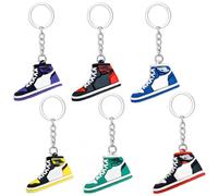 Clyhon 6 Stück Mini Basketball Sneaker Schlüsselanhänger, Fußball Sneaker Schlüsselanhänger, Partygeschenke für Kinder